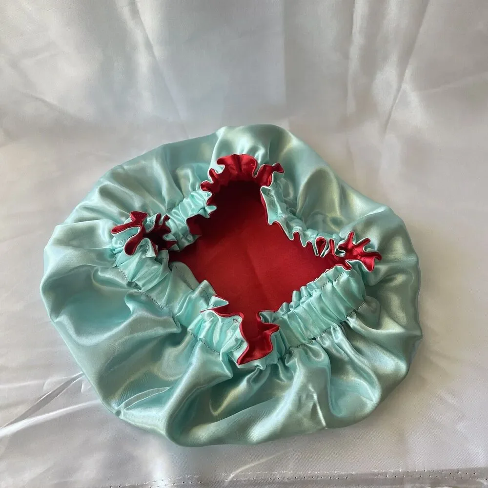 Large Satin bonnet for Curly Hair, Double Layer Reversible Silk Hair Sleep Cap